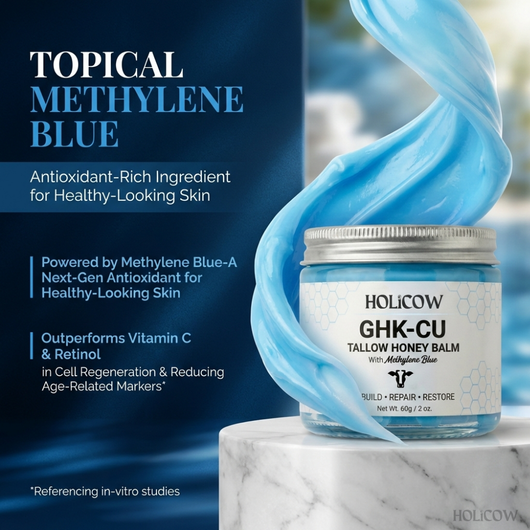 GHK-CU Whipped Tallow Honey Balm with Methylene Blue Holicow GHK-CU Whipped Tallow Honey Balm with Methylene Blue Holicow
