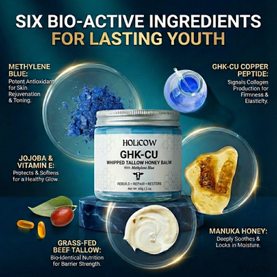 GHK-CU Whipped Tallow Honey Balm with Methylene Blue Holicow GHK-CU Whipped Tallow Honey Balm with Methylene Blue Holicow